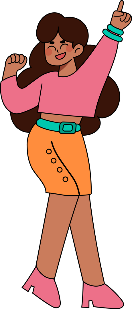 80s Retro Fashion Woman Dancing